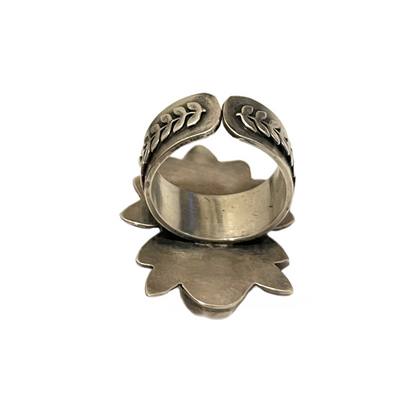 Custom Made Sterling Silver Art Deco Statement Ring - photo 5 of 7