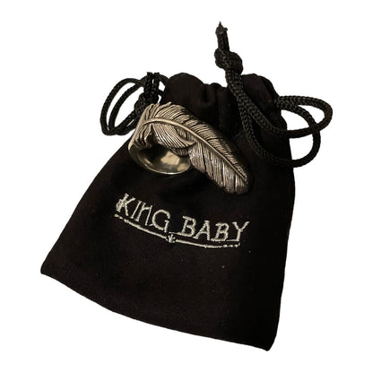 King Baby Solid Sterling Silver Raven Feather Ring - main product photo