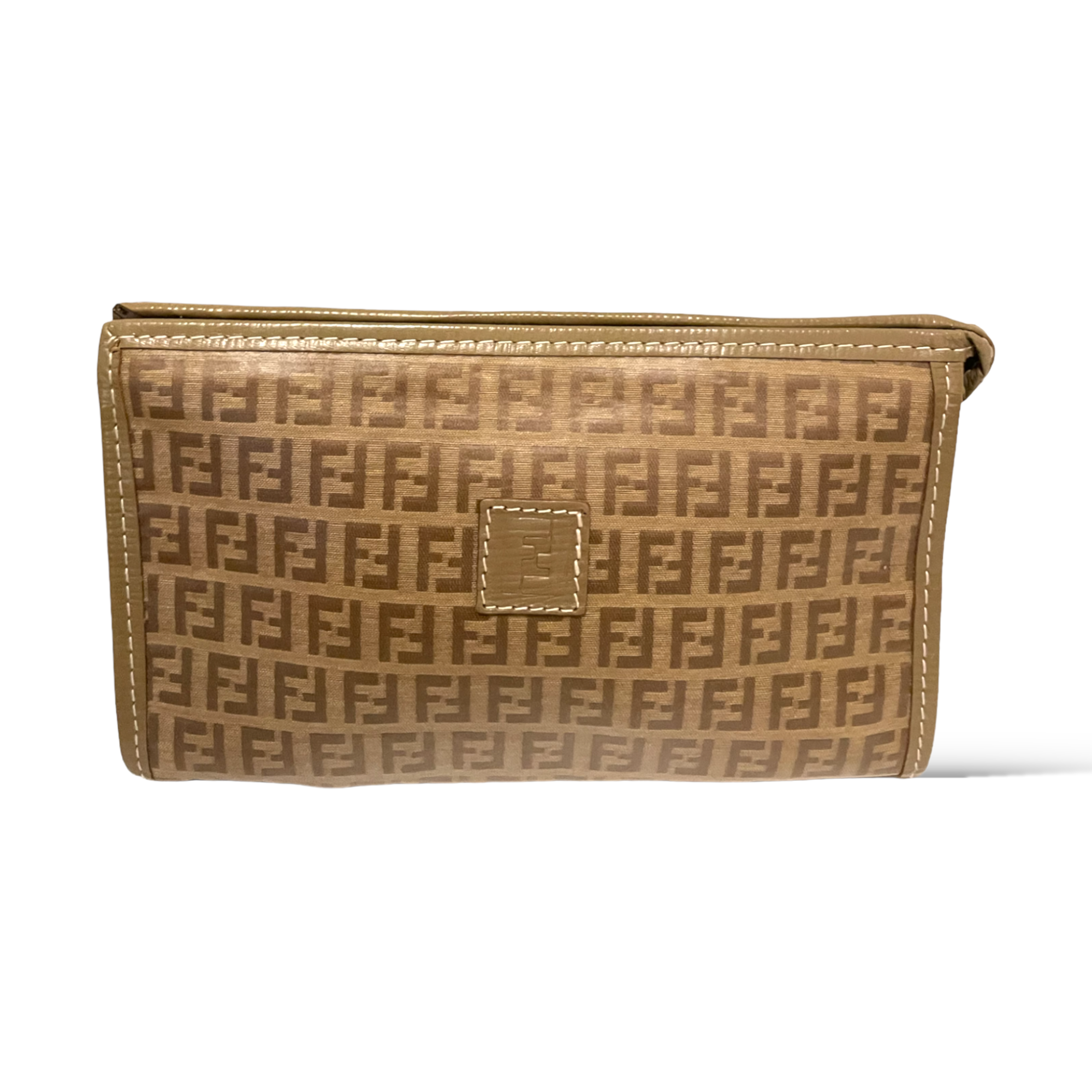 FENDI Vintage Zucchino FF Logo Monogram Coated Canvas Clutch