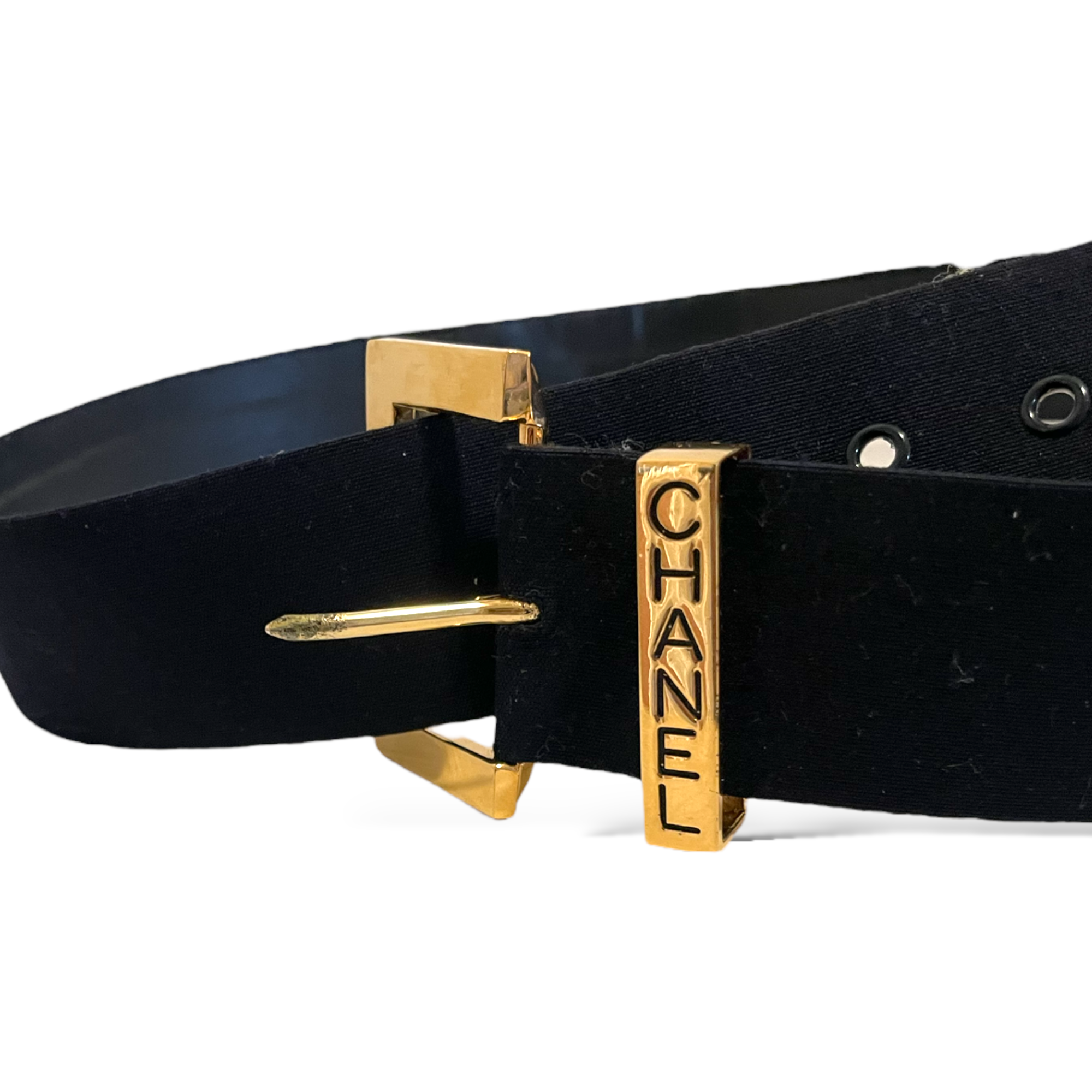 CHANEL Vintage CC Logo Fabric Belt Circa Spring 99’