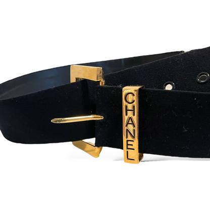 Chanel Vintage CC Logo Fabric Belt Circa Spring 99’ - photo 10 of 13