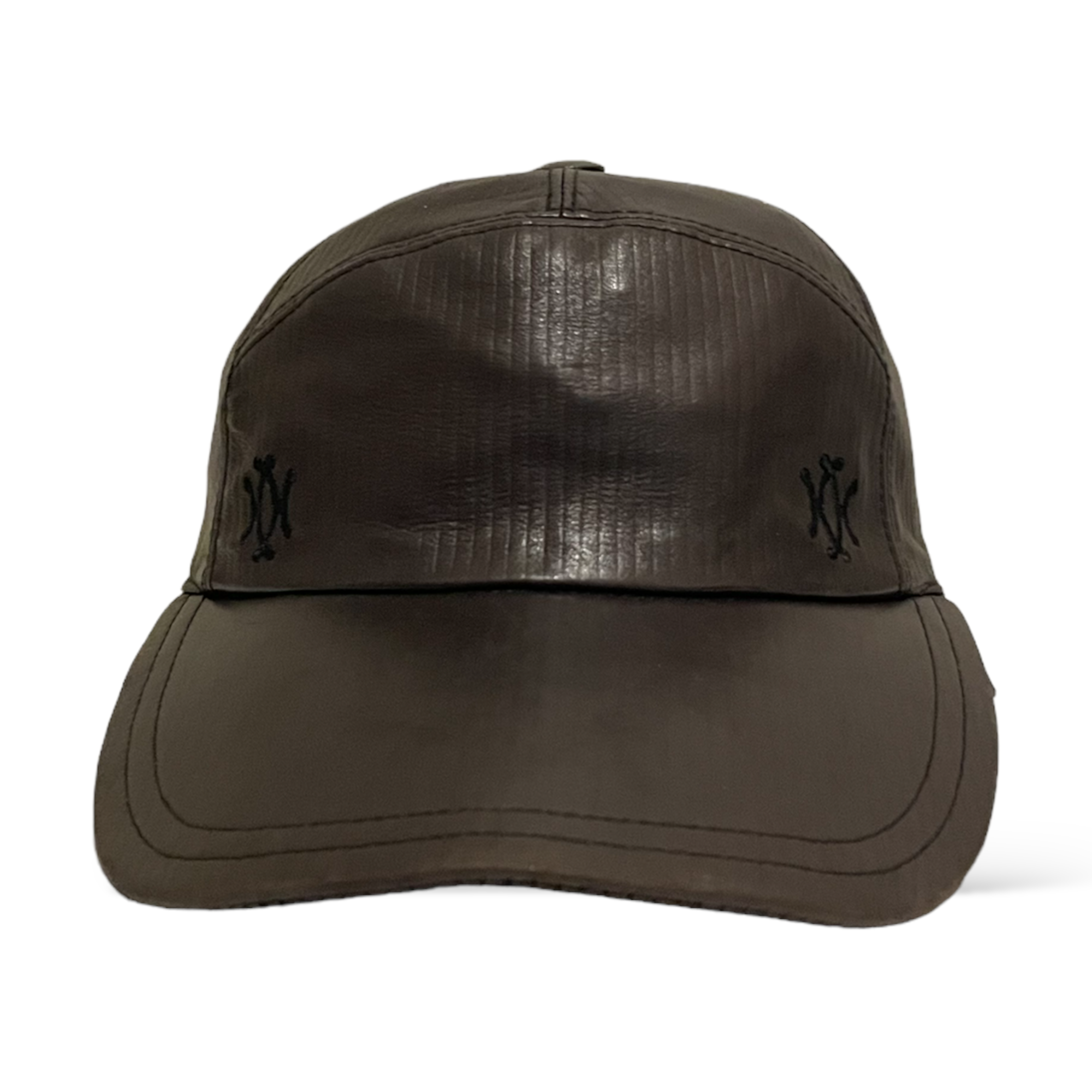 HERMÈS Vintage Dark Brown Lambskin Leather H Cap 🧢 |Size: 58|