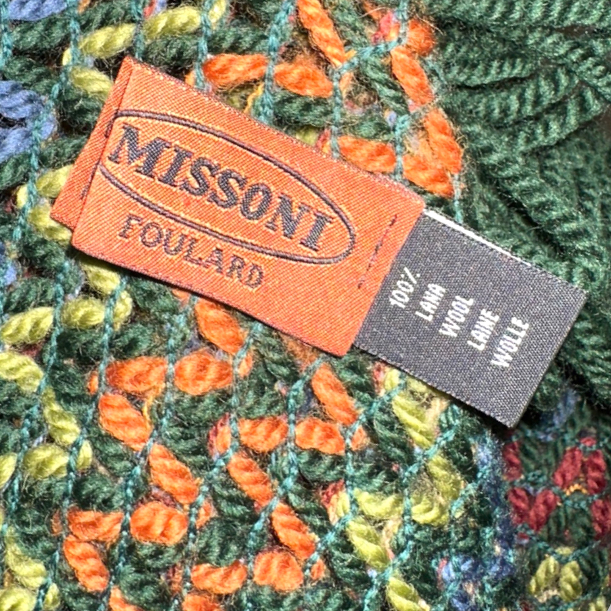 MISSONI Made in Italy 100% Wool Zig-Zag Fringe Poncho | O/S |