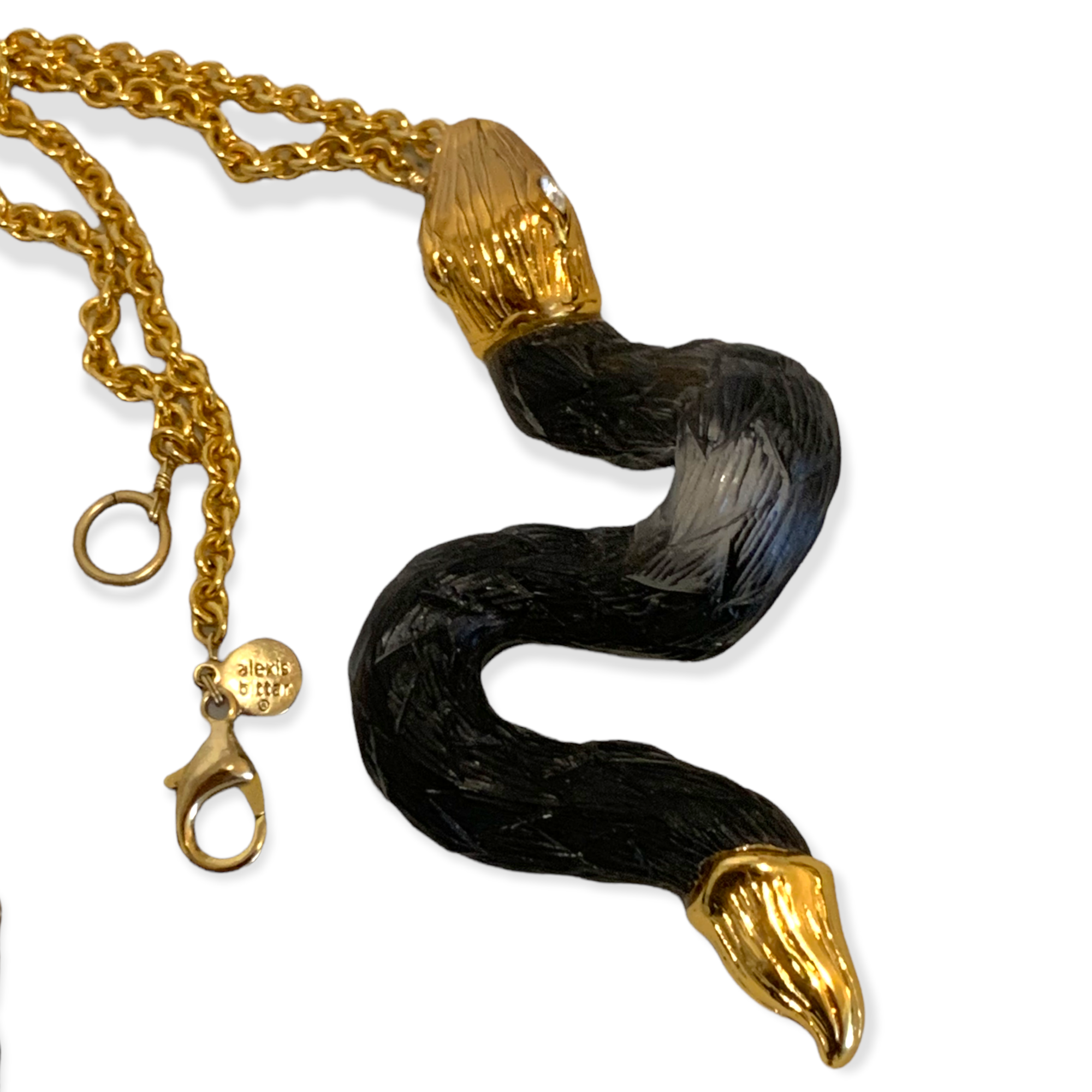 Alexis Bittar Alexandria Large Lucite Snake pendant Necklace & Matching Alexandria Snake Hoop Earring