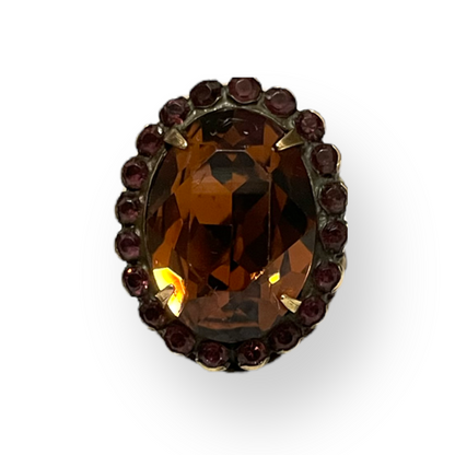 Sorrelli Brown Quartz Cocktail Adjustable Ring - photo 2 of 6