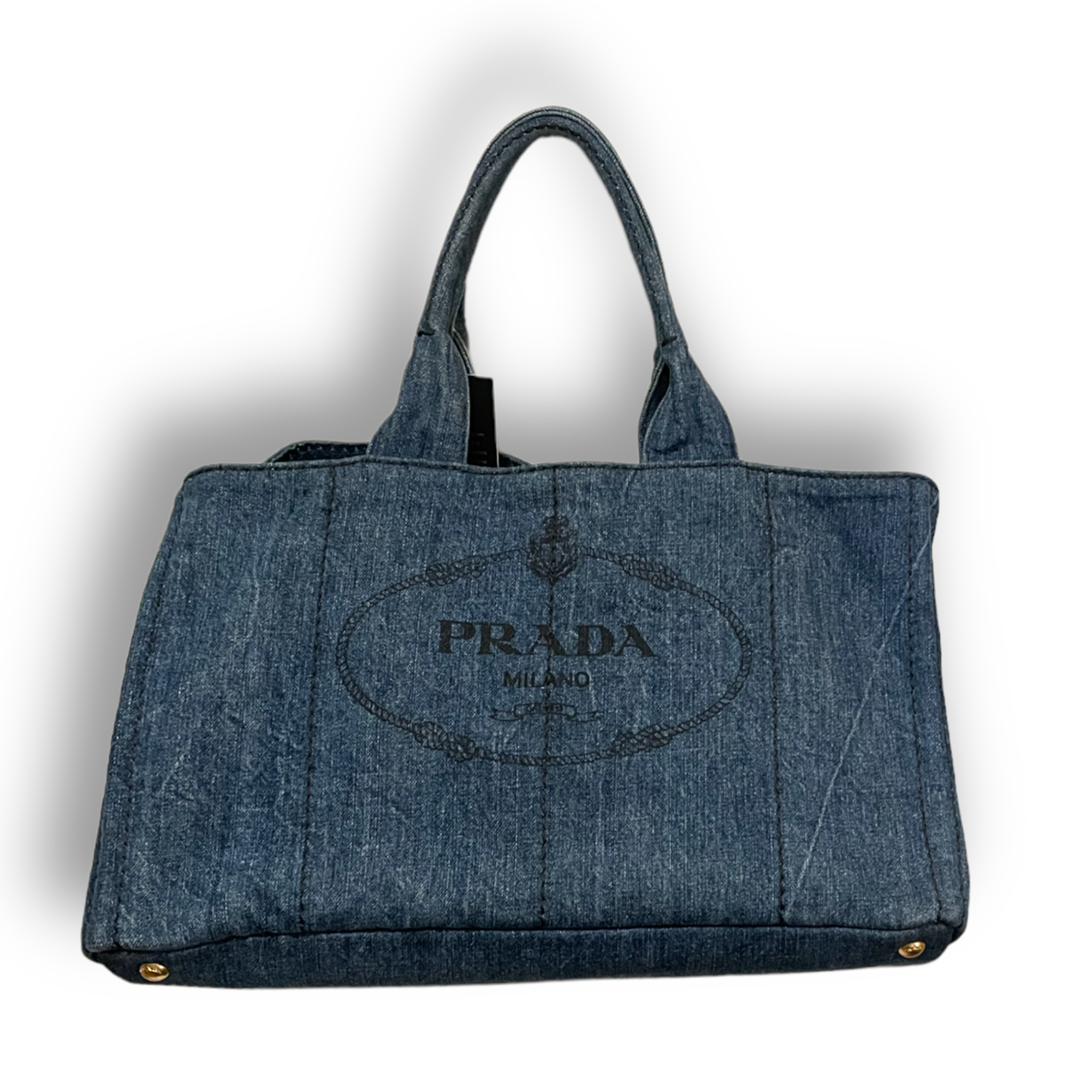 PRADA Canapa Denim Blue Tote Bag |Size: TU|