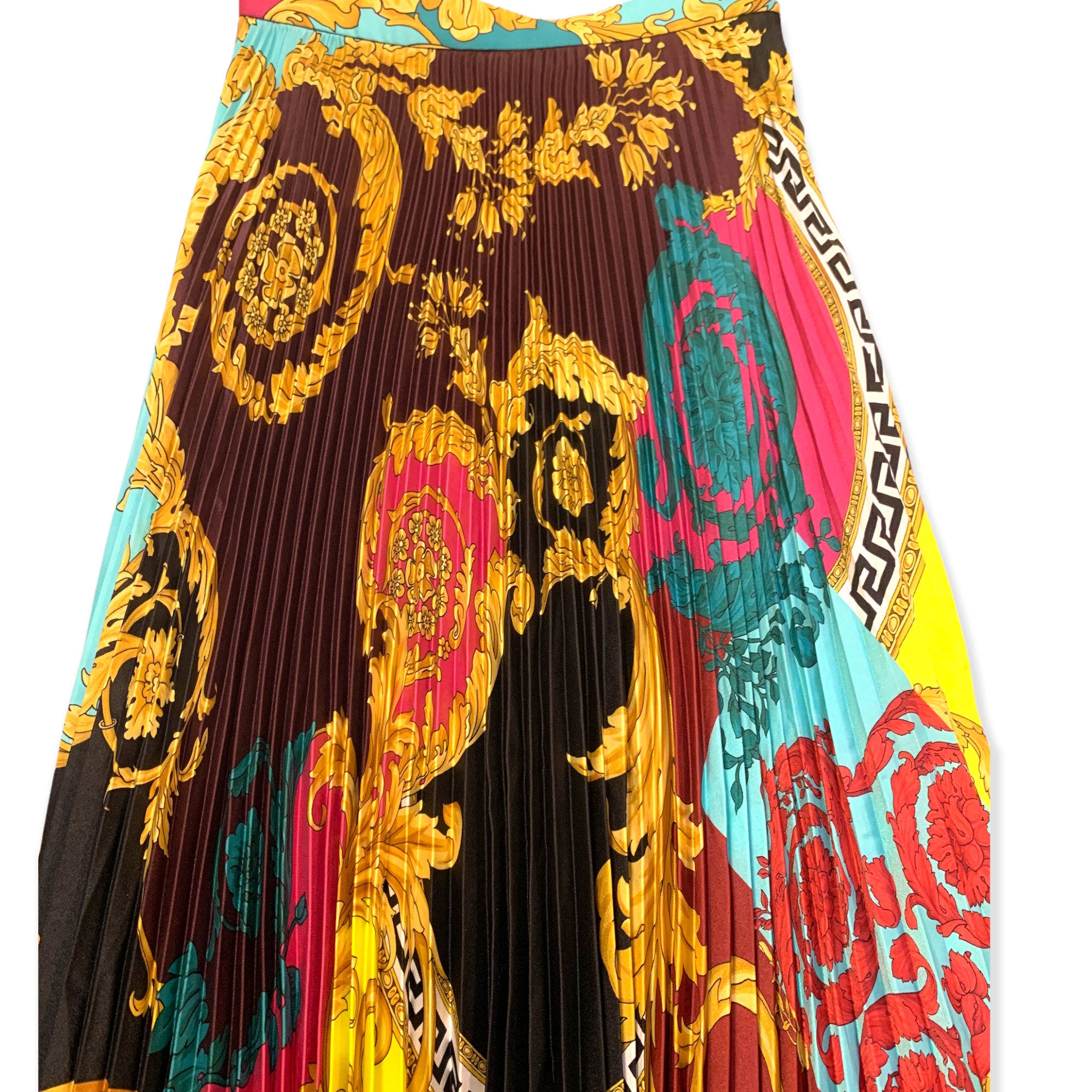 Versace Baroque Montage Voyage Print Set Midi Skirt Kylie Jenner