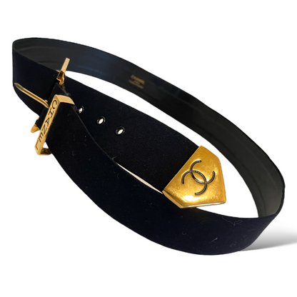 Chanel Vintage CC Logo Fabric Belt Circa Spring 99’ - photo 3 of 13