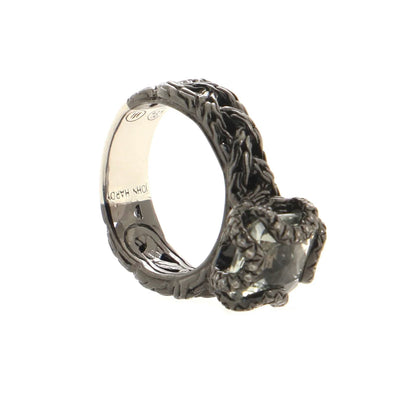 John Hardy Black Rhodium with Green Amethyst and Diamonds Ring - photo 2 of 4