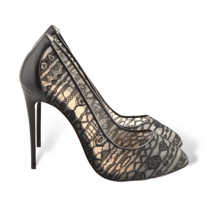 Christian Louboutin Black Dorissima Lace 100 Dentelle Pumps - photo 13 of 14