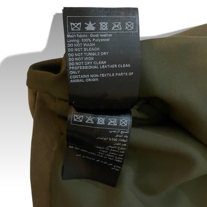 ba&sh Goat Leather Olive Green Mini Skirt - photo 2 of 7