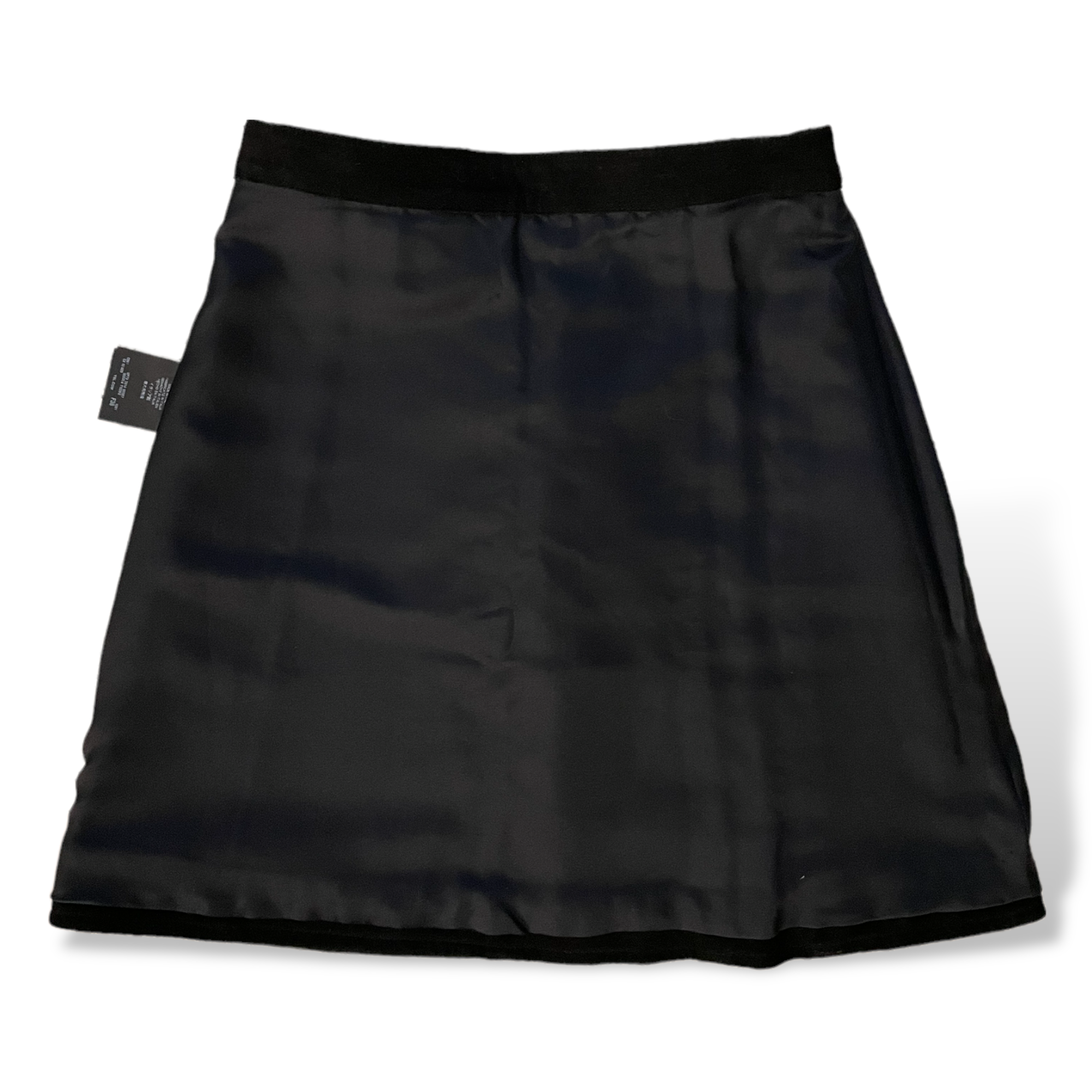 SAINT LAURENT Paris Black Genuine Suede Skirt with Logo embossed buckles