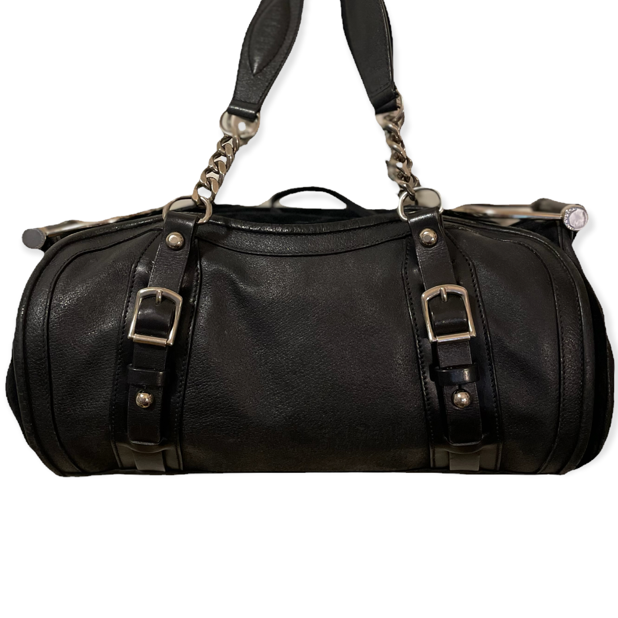 Balenciaga Black Leather & Suede Handbag