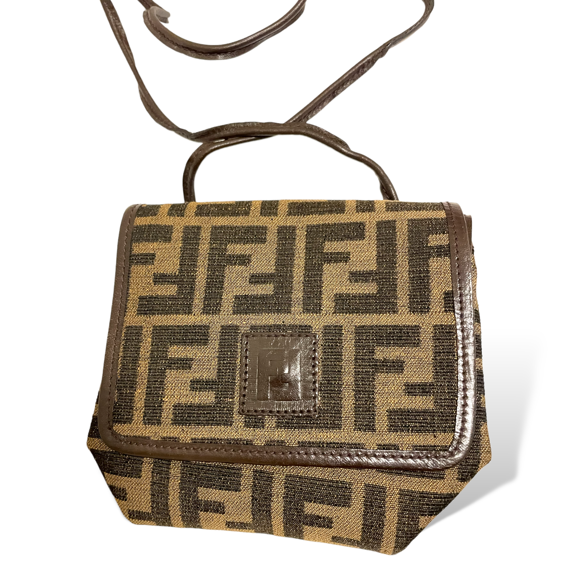 Fendi Vintage Zucca Print Mini Crossbody Accordion Bag