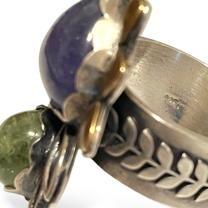 Custom Made Sterling Silver Art Deco Statement Ring - photo 7 of 7