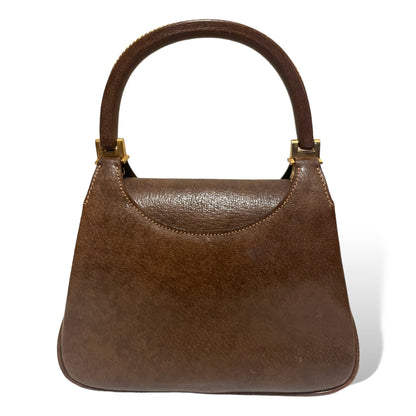 Gucci Vintage Circa 60’s Brown Leather & Gold Braided Top Handle Purse - photo 4 of 14