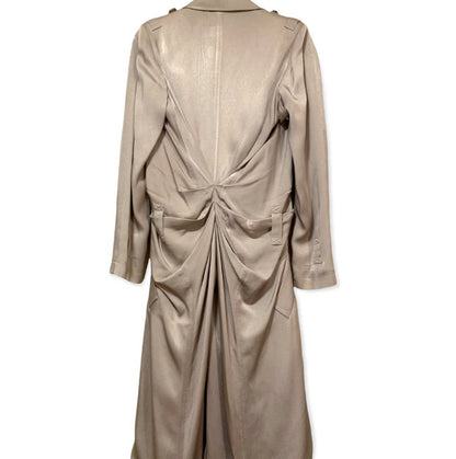 S/s 2004 Christian Dior by John Galliano Silver Satin Trench Coat Jacket - photo 10 of 13