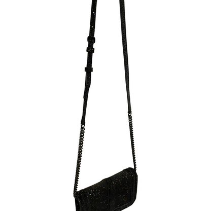 Rebecca Minkoff Black Hardware & Suede Crossbody Bag with Cobalt Blue & Rose Gold Splatter - photo 6 of 11