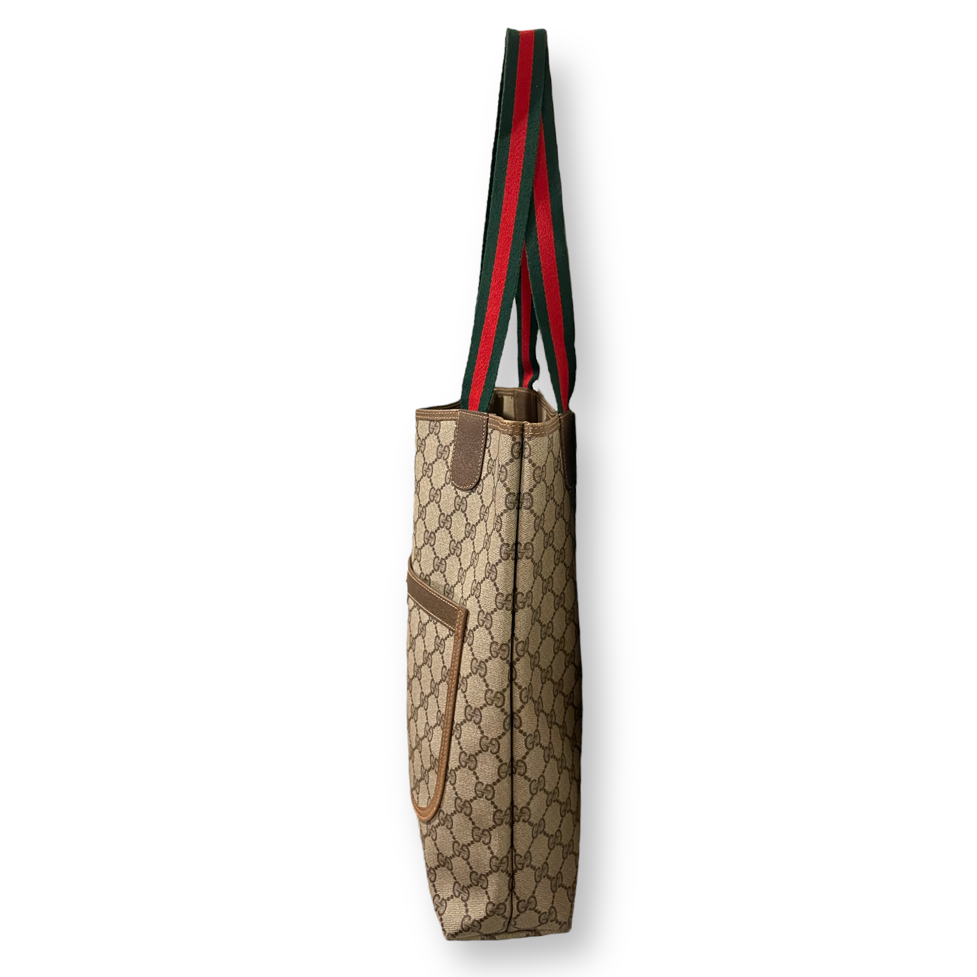 GUCCI GG Supreme Sherry Line Web Vertical Tote