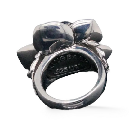 King Baby Solid Sterling Silver Magnolia Flower Ring - photo 3 of 9