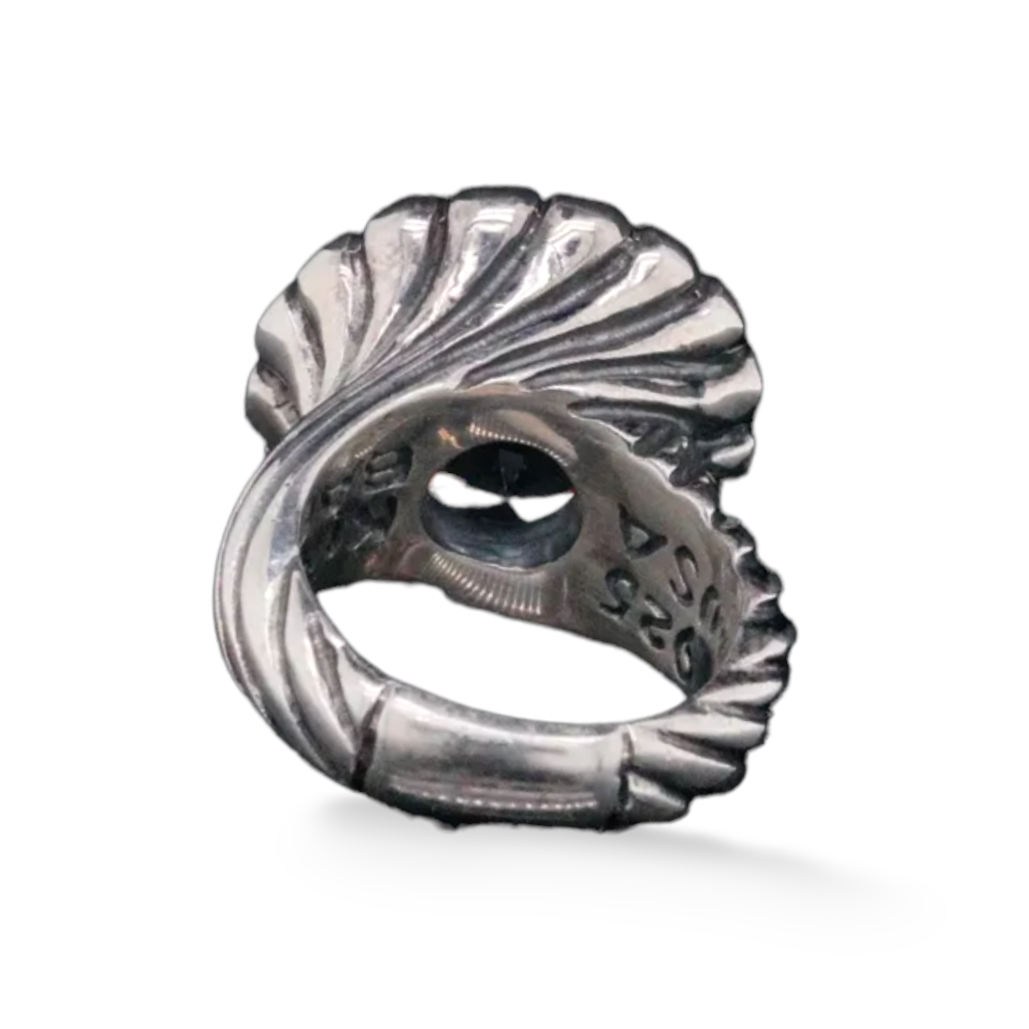 King Baby Cubic Zirconia and Solid Sterling Silver Twisted Pattern Ring