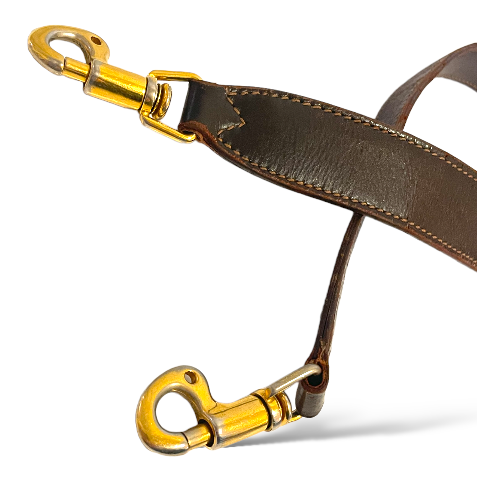 Vintage GUCCI Brown Leather Shoulder Strap (29”)