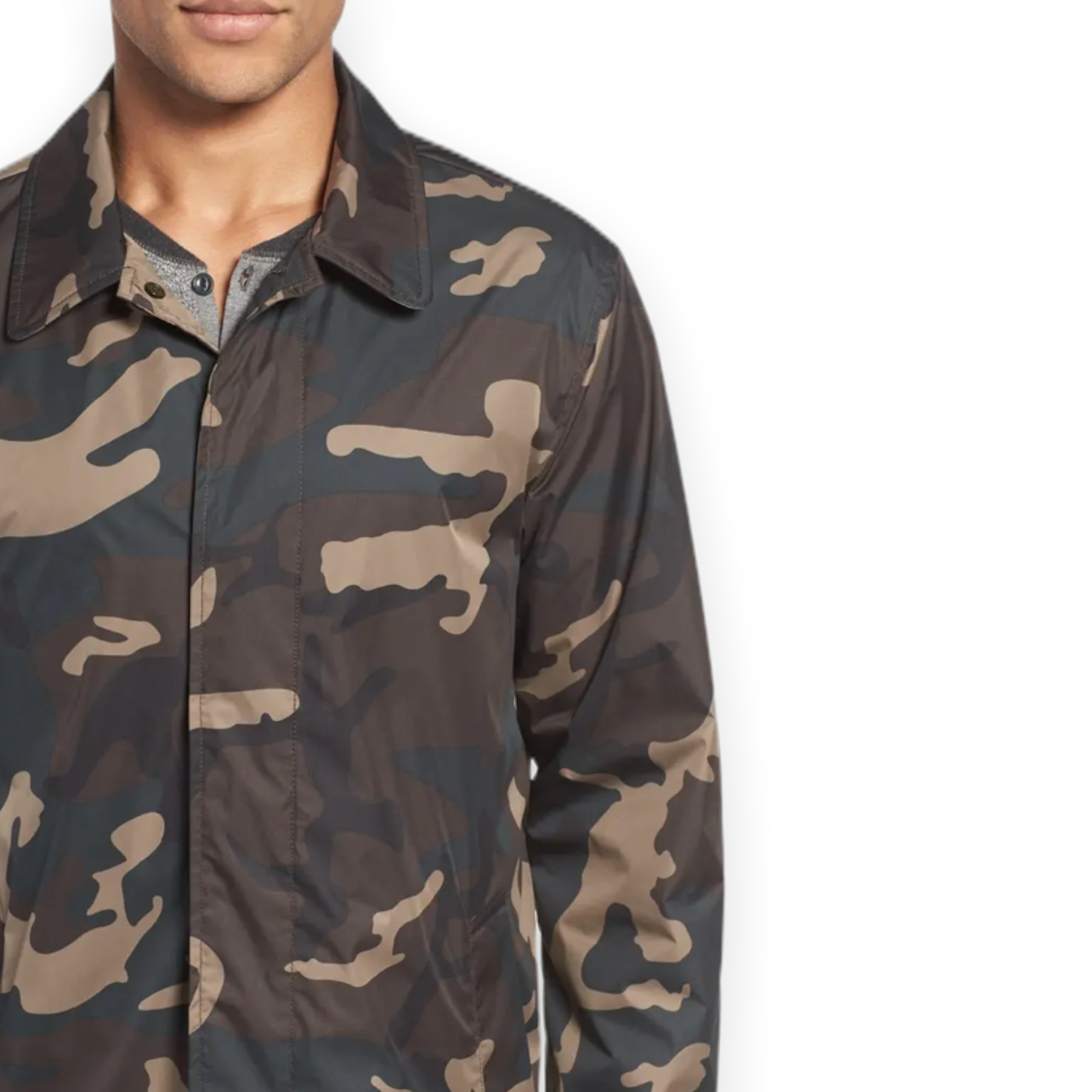 JACK SPADE NEW YORK Camo Packable Trench Coat |Size:L|