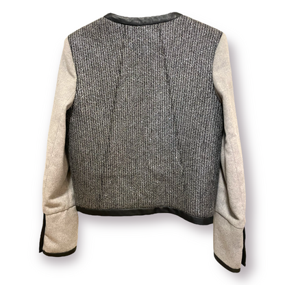 Maje Virgin Wool & Lambskin Leather Trim Fitted Coat - photo 10 of 10