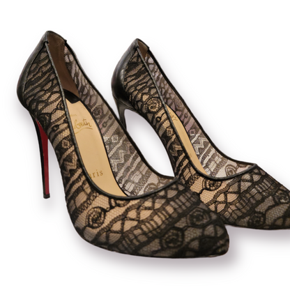 Christian Louboutin Black Dorissima Lace 100 Dentelle Pumps - photo 10 of 14