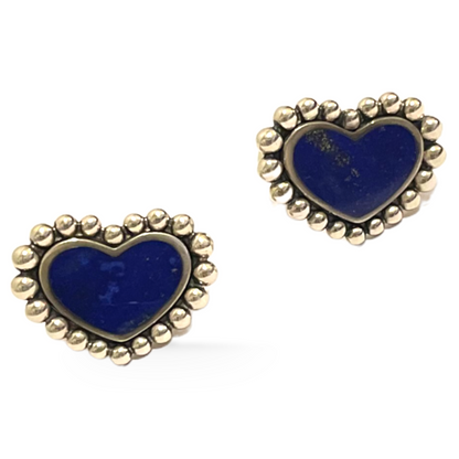 Lagos Lapis Lazuli Maya Heart Stud Earrings - photo 3 of 6