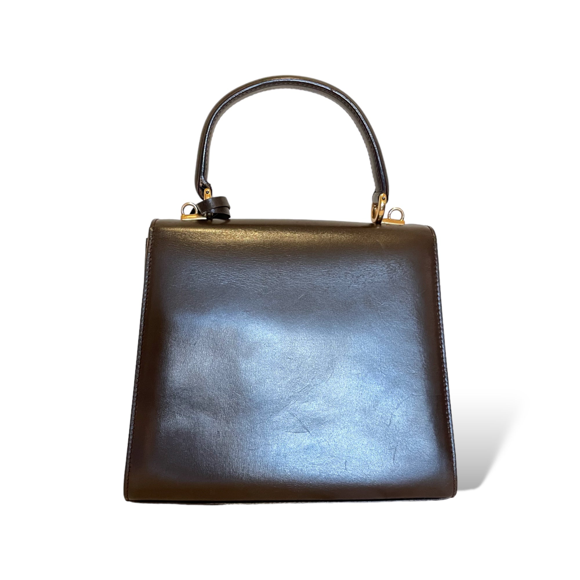 GUCCI Lady Lock Leather 2-Way Vintage Handbag