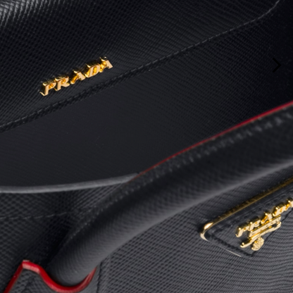 Black Fiery Red Saffiano Leather Double Prada Bag (Sold Out IN Stores) - photo 6 of 17