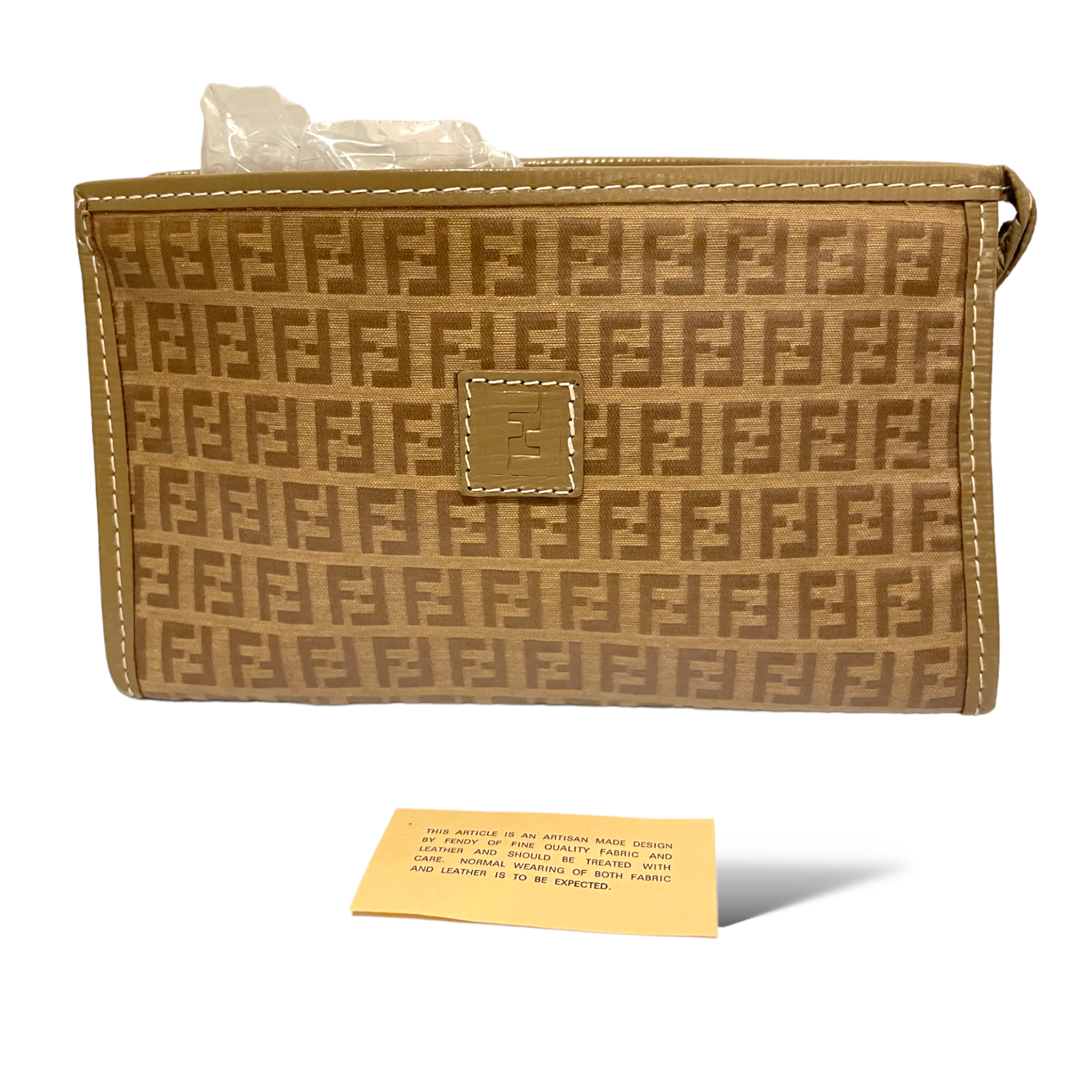 FENDI Vintage Zucchino FF Logo Monogram Coated Canvas Clutch