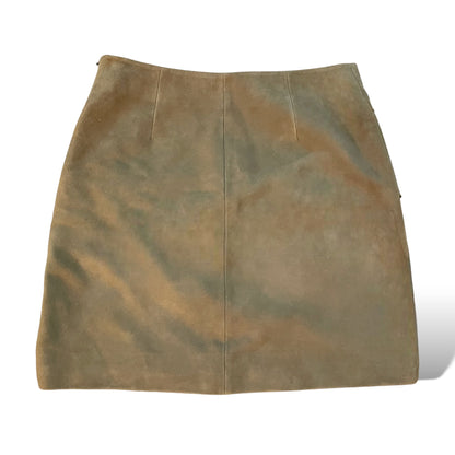 ba&sh Goat Leather Olive Green Mini Skirt - photo 6 of 7