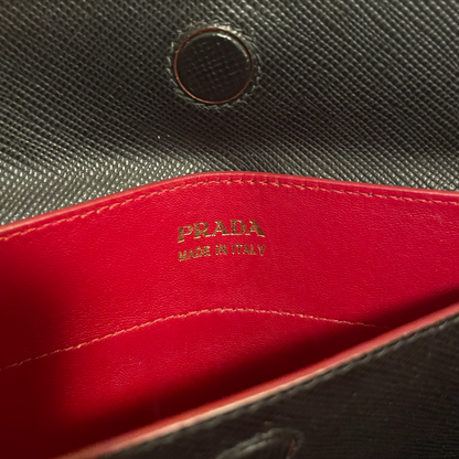 Black Fiery Red Saffiano Leather Double Prada Bag (Sold Out IN Stores) - photo 4 of 17
