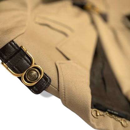 Gucci Military Inspired Beige Canvas Jacket with Horse-bit Motif Accents - photo 8 of 12
