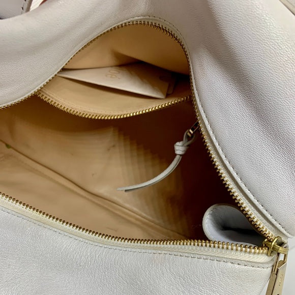 Chloe White leather Tote Handbag