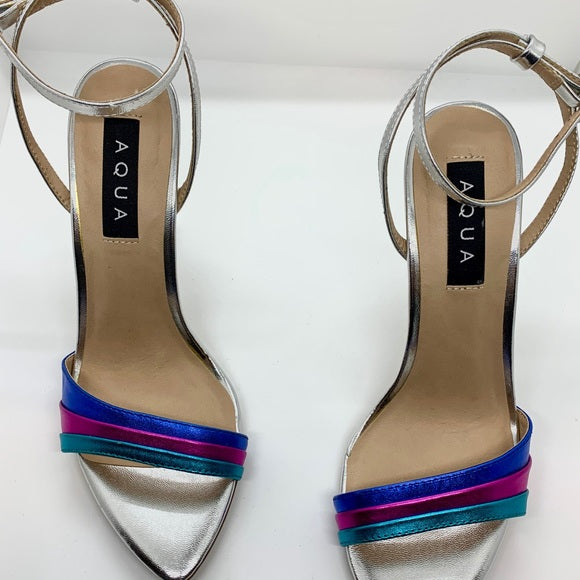 Aqua Blue Women's Kiki Rainbow High-Heel Sandals Size: US 8M