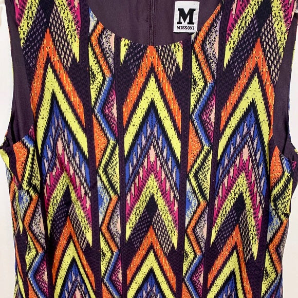 M MISSONI Women's Zigzag-print Silk Shift Dress Size: EU 42