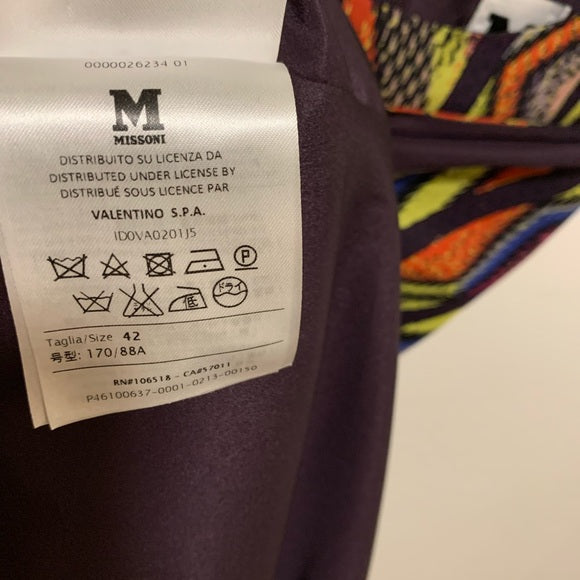 M MISSONI Women's Zigzag-print Silk Shift Dress Size: EU 42