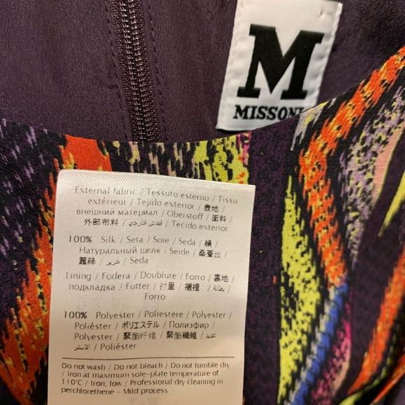 M MISSONI Women's Zigzag-print Silk Shift Dress Size: EU 42