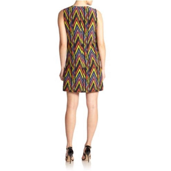 M MISSONI Women's Zigzag-print Silk Shift Dress Size: EU 42