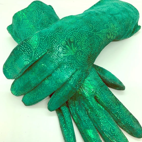 Emerald Leather/Suede Handemade Vintage Gloves