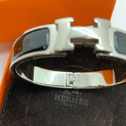 Hermès Clic-Clac Thin PM Bangle Black & Palladium - photo 5 of 11
