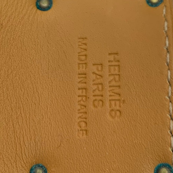 HERMÈS Black Leather & Rose Gold Hardware Bracelet