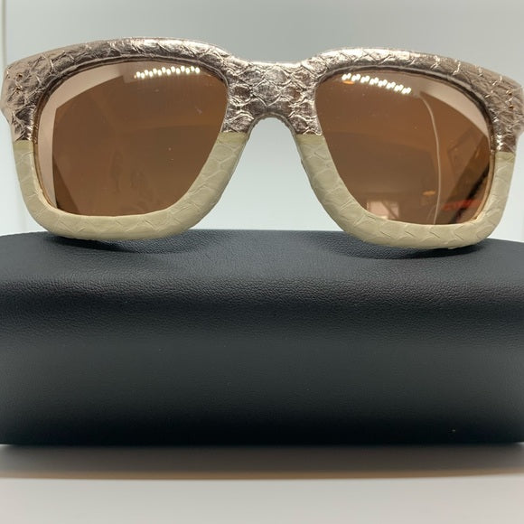 Linda Farrow Rose Gold Snakeskin 52mm Sunglasses