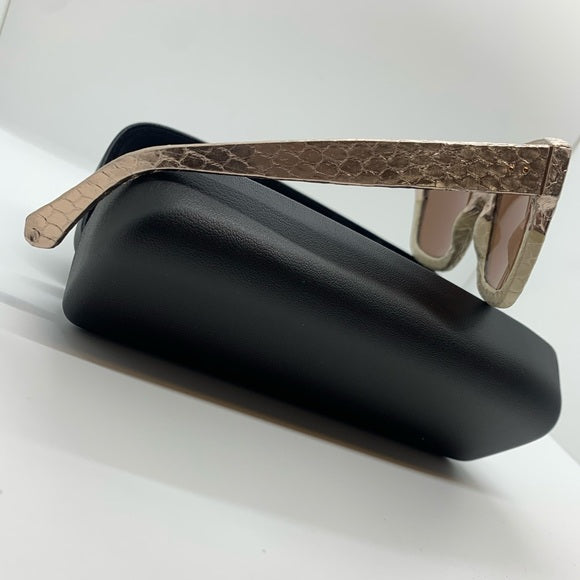 Linda Farrow Rose Gold Snakeskin 52mm Sunglasses