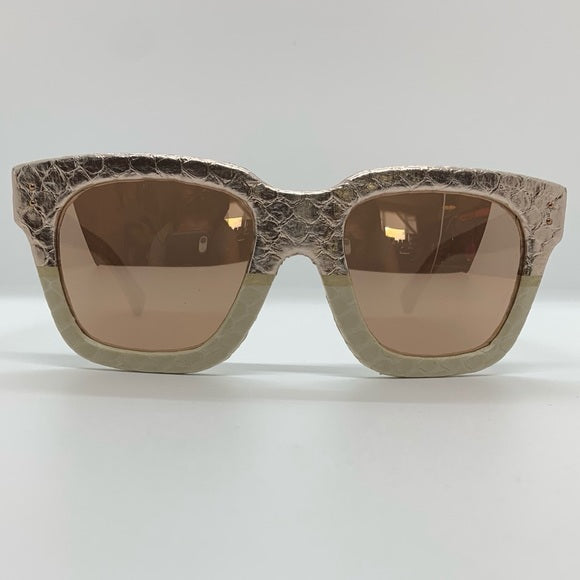 Linda Farrow Rose Gold Snakeskin 52mm Sunglasses