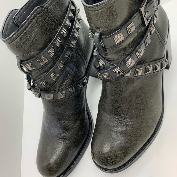 TORY BURCH studded leather Hastings boots SIZE: 7
