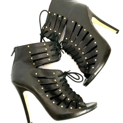 Dolce Vita Black Lace Up Heels - main product photo